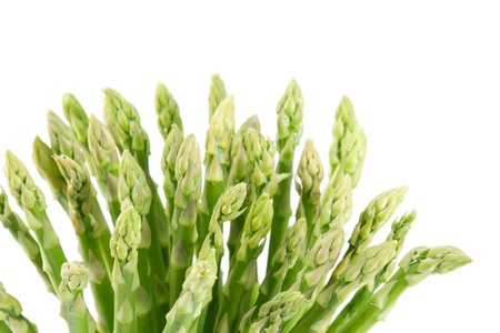 Sheaf of asparagus on a white background.の写真素材