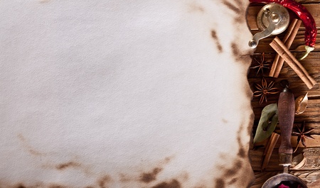 Image space of paper with cooking spicesの写真素材