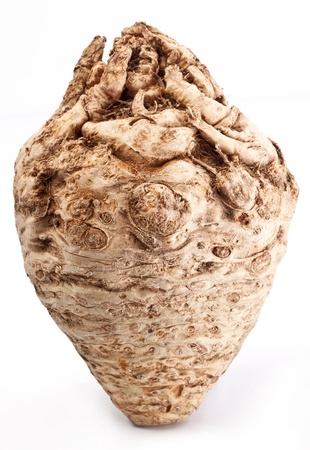Celeriac looks like a heart isolated on a white background.の写真素材