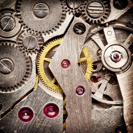 Mechanical clockwork  Close up shot の写真素材