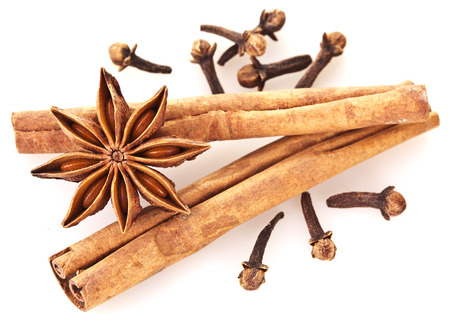 Spices on a white background. の写真素材