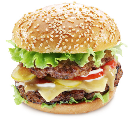 Hamburger isolated on a white background.の写真素材