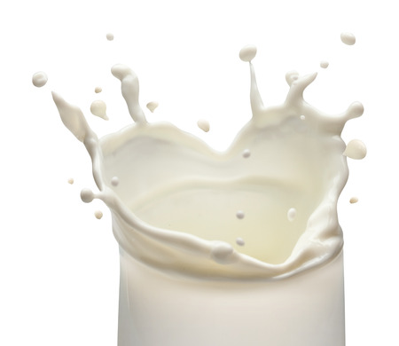 Splash of milk in the shape of heart. の写真素材