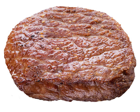 Beef steak isolated on a white background. の写真素材