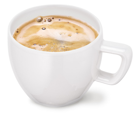 Cup of coffee on a white background. の写真素材