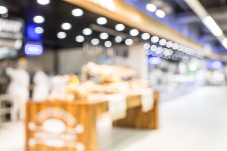 Blurred interior of shopping mall.の写真素材