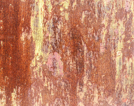 Crackle of paint on the metal background.
