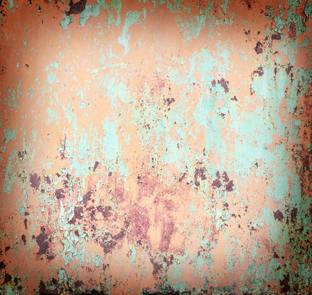 Crackle of paint on the metal background.