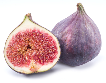 Ripe fig fruits on the white background.の写真素材
