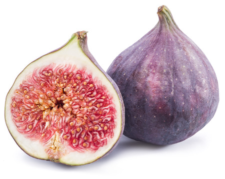 Ripe fig fruits on the white background.の写真素材