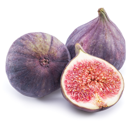 Ripe fig fruits on the white background.の写真素材