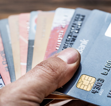 Credit cards. Financial business background.