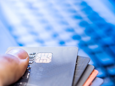 Credit cards. Financial business background.