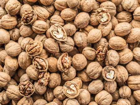 Walnuts. Food background.