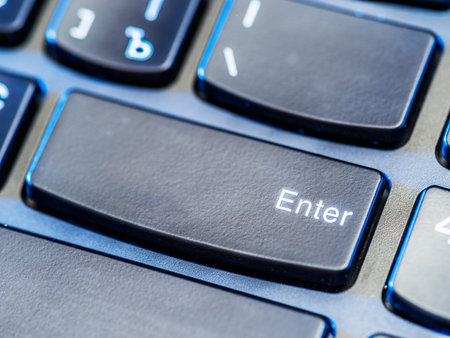 Using keyboard. Closeup view of keyboard. Social ussue.