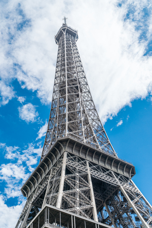 Eiffel tower in the summer time. Low angle view. 28/07/2017 Paris.France.の写真素材