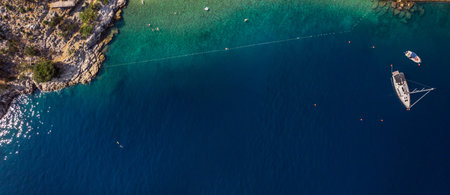Bali beach coast line. The island Cres, Croatia. Adriatic.  September 2019