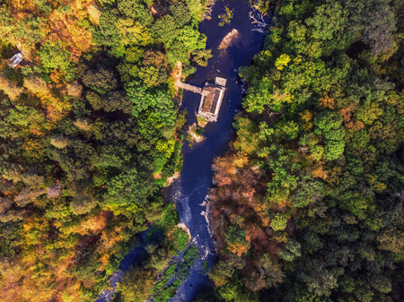 Beautiful panoramic view of Ukraine nature. Danishi near Zhytomyr. Place for rock-climbing training....