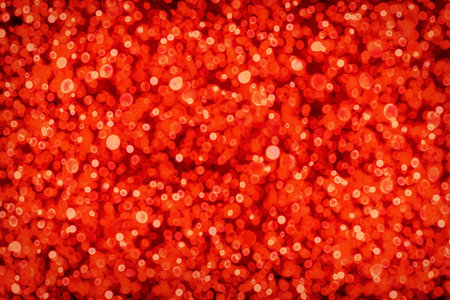 Blurred red christmas lights o as a symbol of Christmas or New Year mystery and magic. Red christmas...