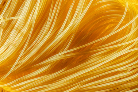 Italian pasta vermicelli close-up. Food background.の写真素材