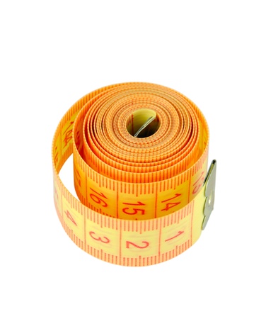 Tape Measure on a white backgroundの写真素材