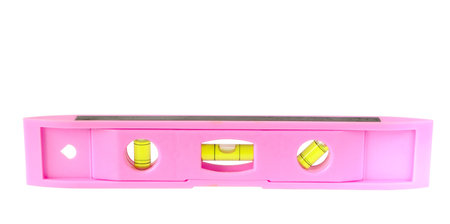 Pink building level isolated on white