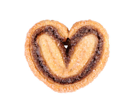 Cookie heart isolated on white