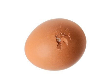 Cracked egg isolated on white