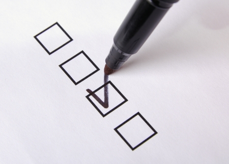 Checkbox with box checked, close-upの写真素材