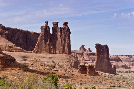 The Three Gossips, Arches National Park, USAの写真素材