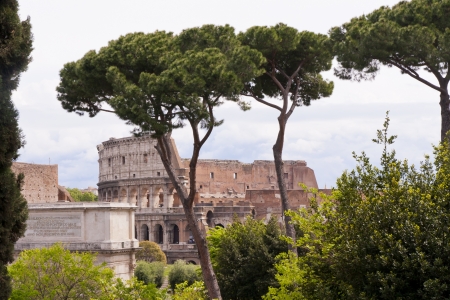 View of the Coliseum from Palatine Hill  Rome, Italyの写真素材