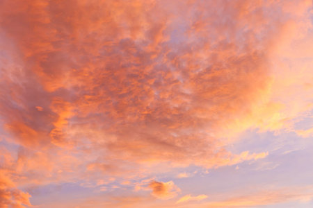 Dramatic sunset sky with clouds