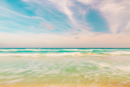 Abstract blur sky and ocean nature background with blurred panning motionの写真素材
