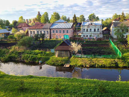 The russian ancient village Vyatskoe in Yaroslavl region. photo taken on mobile phoneのeditorial素材