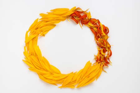 Wreath from flowers petals.の写真素材
