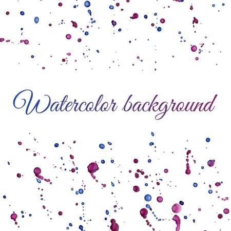 Watercolor background with blue and purple splashesのイラスト素材