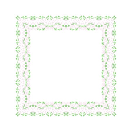 Frame with spring contoured leaves and flowersのイラスト素材
