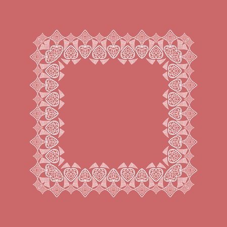 Ornamental lace pattern doily square borderのイラスト素材