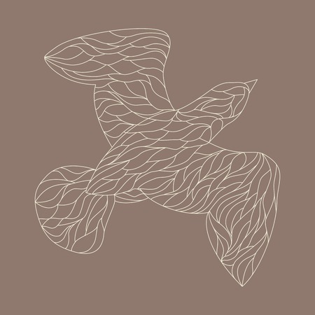 Line drawings of bird, hand drawn illustrationのイラスト素材