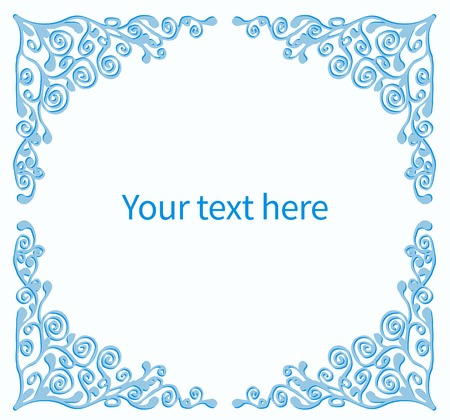 Abstract floral frame for your design. Vector illustration.のイラスト素材