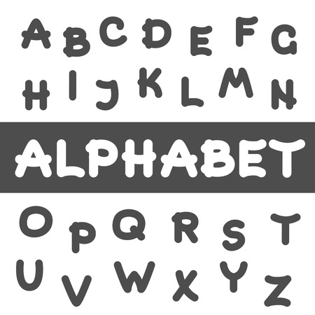 Round Font. Vector Alphabet Illustration.のイラスト素材