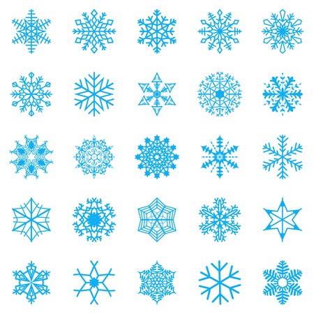 Snowflake set for winter design. Vector illustrationのイラスト素材