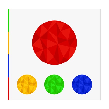 Geometric shape from triangles. Set of circles - vector illustration.のイラスト素材