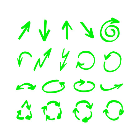 Vector highlighter elements - hand drawn arrowsのイラスト素材