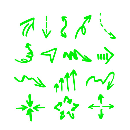Vector highlighter elements - hand drawn arrowsのイラスト素材