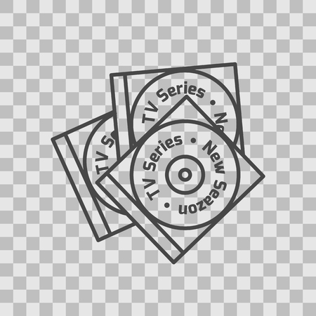 Isolated TV series thin lined outlined icon.のイラスト素材