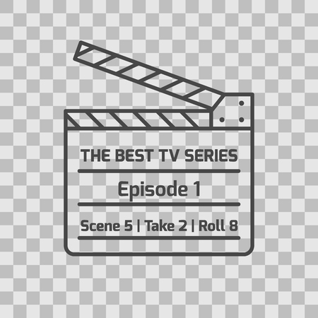 Isolated TV series thin lined outlined icon.のイラスト素材