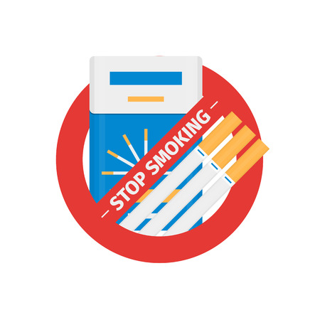 Isolated vector sign of stop smoking cigarettesのイラスト素材