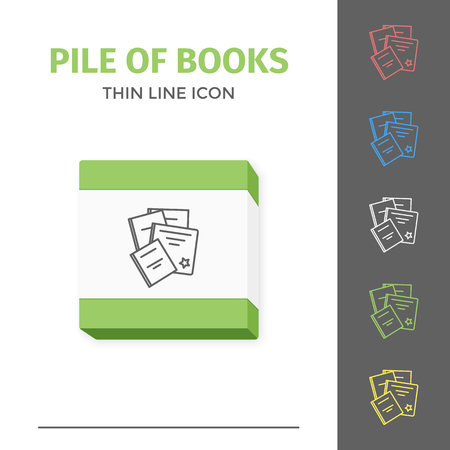 Thin lined book icon.のイラスト素材