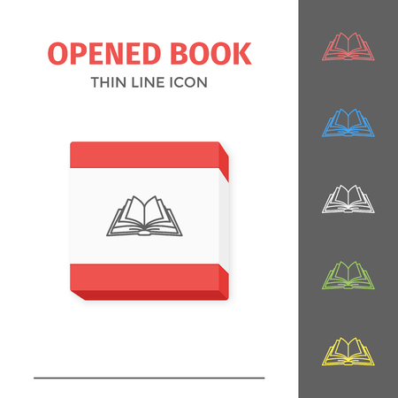 Thin lined book icon.のイラスト素材